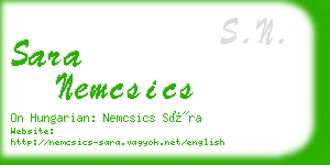 sara nemcsics business card